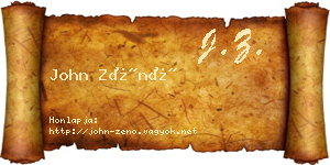John Zénó névjegykártya